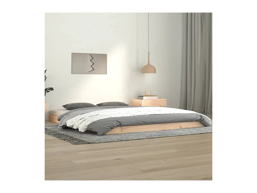 Lit double | Lit adulte | Cadre de lit 140x190 cm bois de pin massif