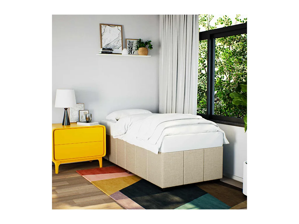 Letto per adulti | Letto singolo | Giroletto senza Materasso Crema 80x200 cm in Tessuto