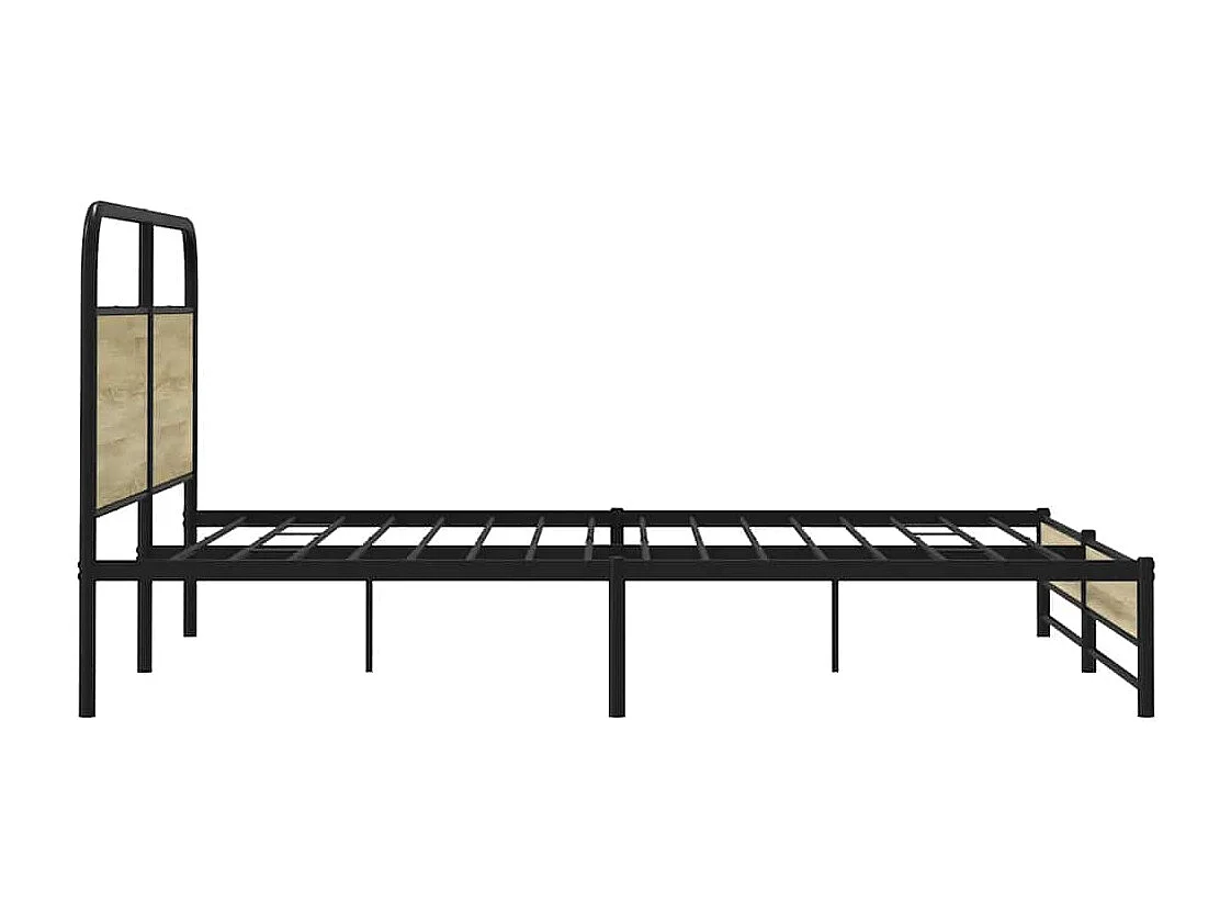 Letto per adulti | Letto matrimoniale | Giroletto senza Materaso in Metallo Rovere Sonoma 183x213 cm