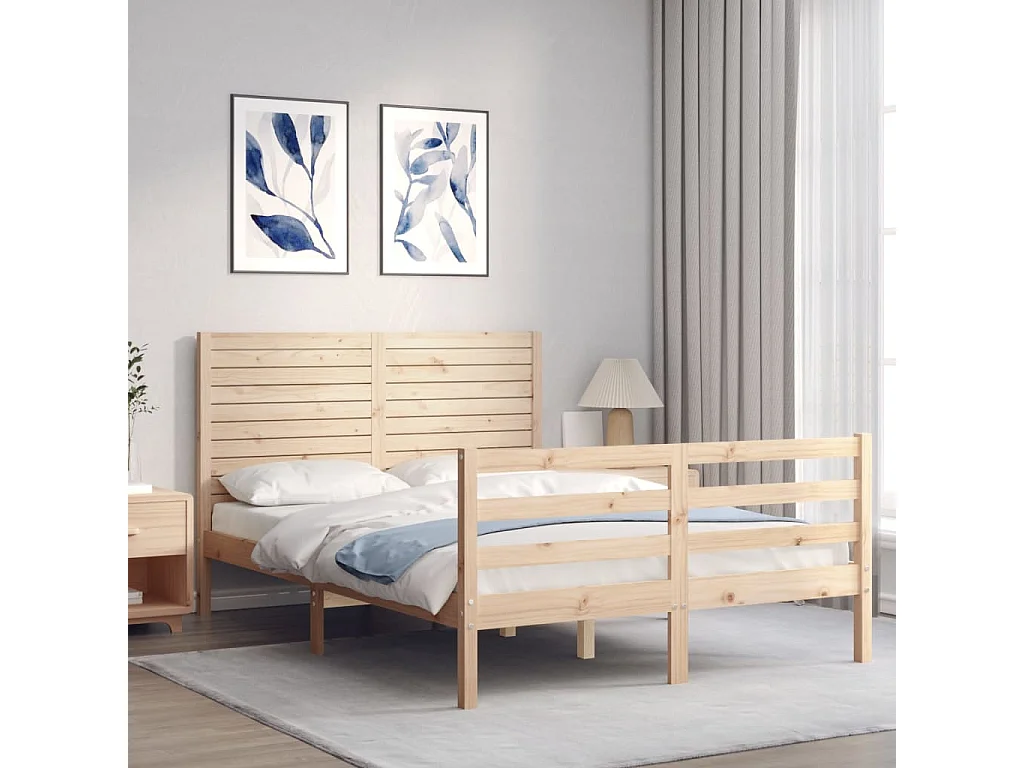 Lit simple | Lit adulte, enfant | Cadre de lit 120x200 cm bois massif