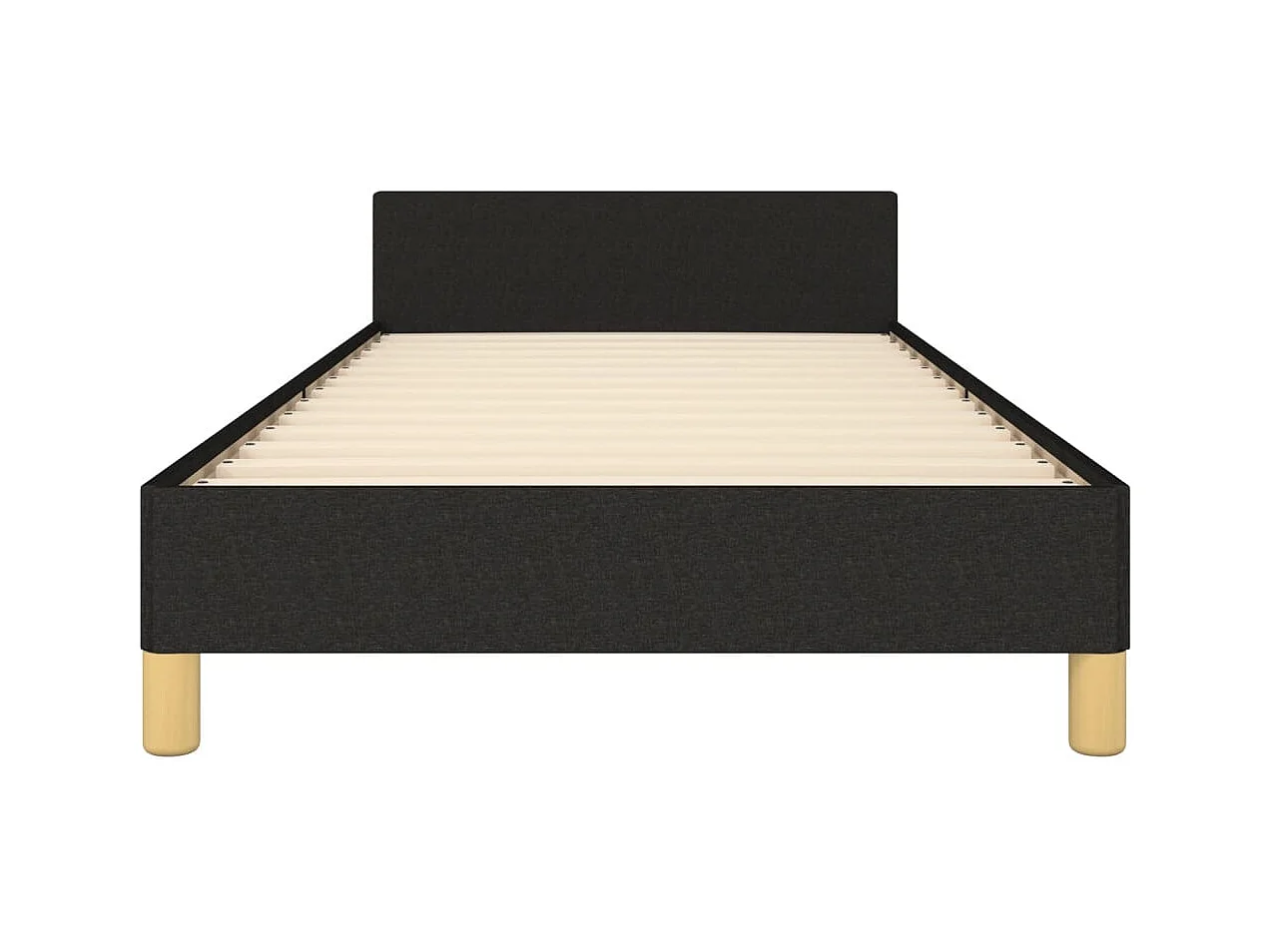 Lit simple | Lit adulte, enfant | Cadre de lit noir 100x200 cm tissu