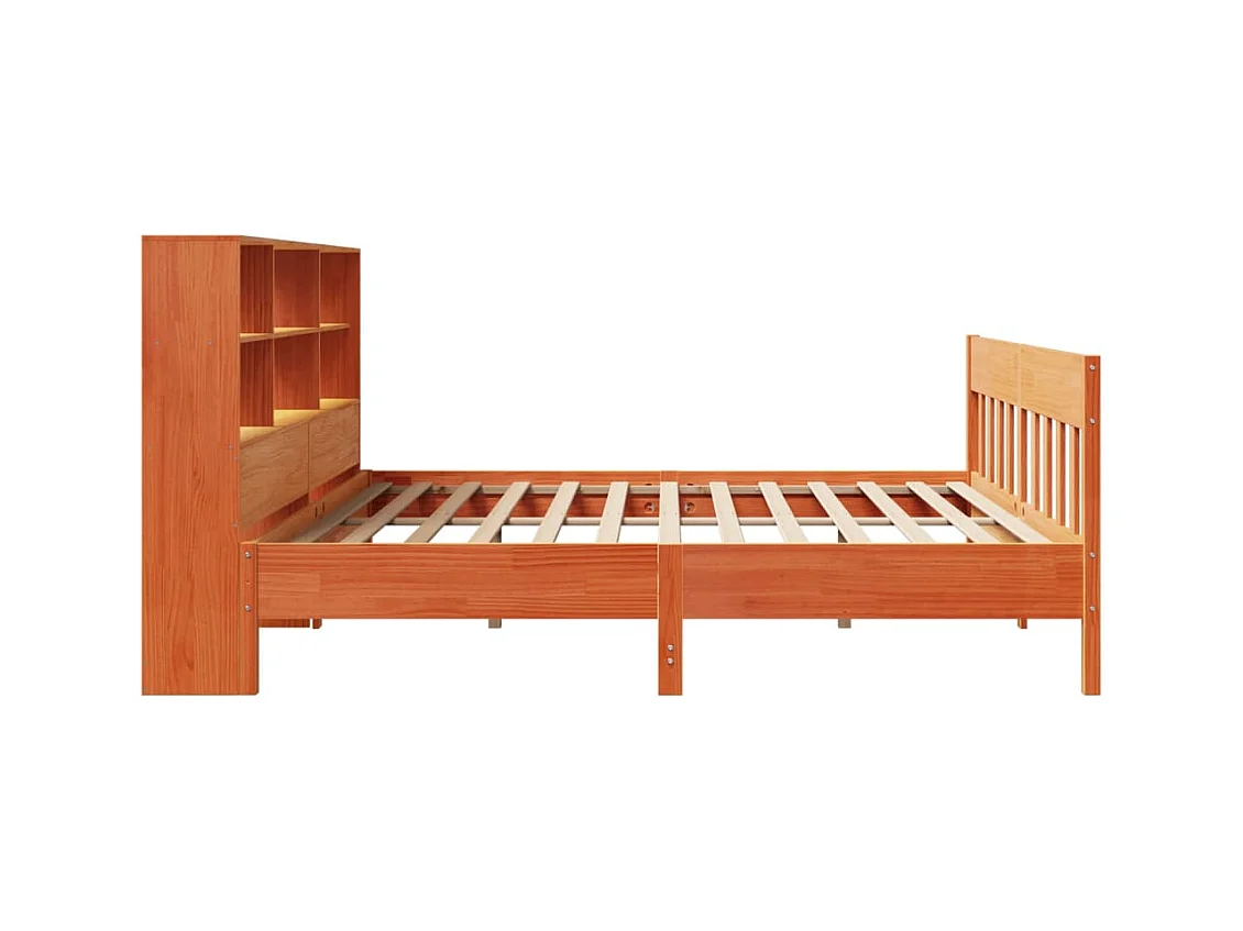 Letto per adulti | Letto matrimoniale | Giroletto senza Materasso Marrone Cera 200x200 cm Legno di Pino