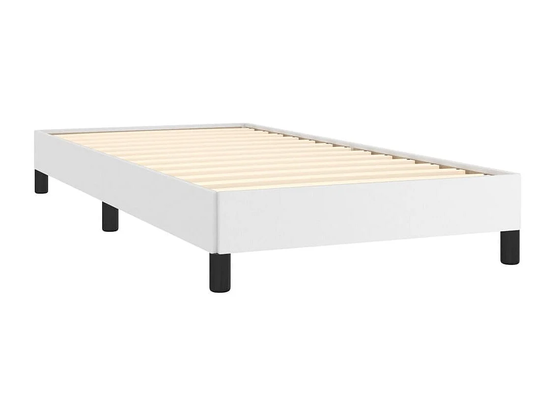 Lit simple | Lit adulte, enfant | Cadre de lit blanc 100x200 cm similicuir