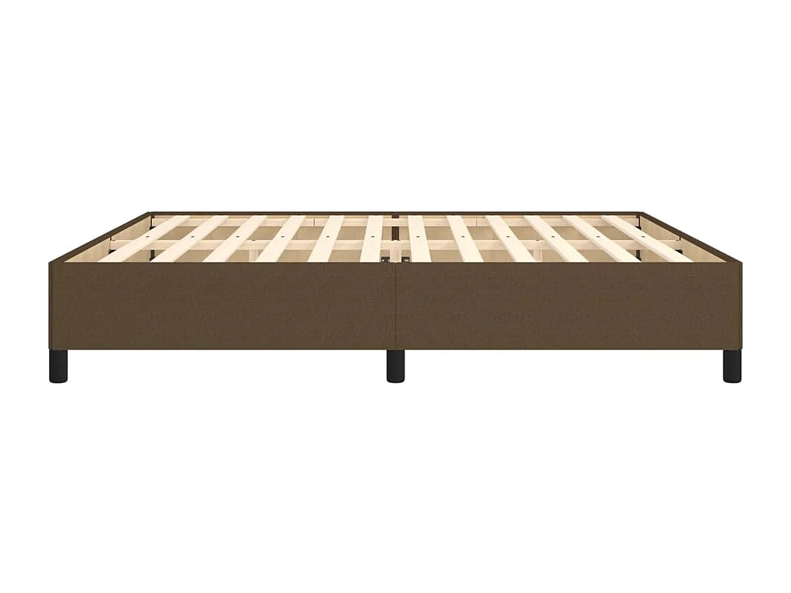 Lit double | Lit adulte | Cadre de lit marron foncé 200x200 cm tissu