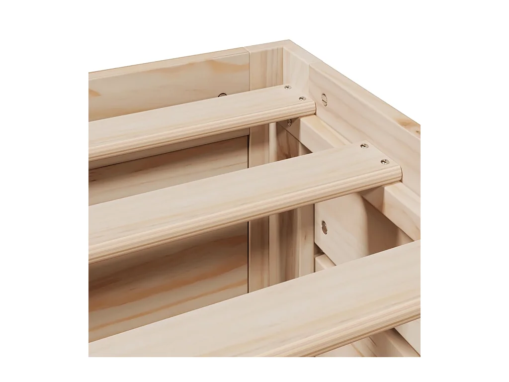 Letto per adulti | Letto matrimoniale | Giroletto senza Materasso con Cassetti 150x200 cm Massello Pino