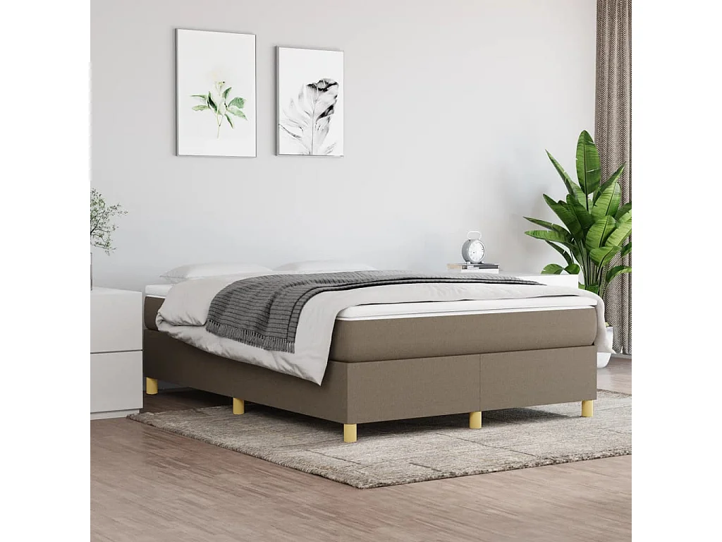 Lit double | Lit adulte | Cadre de lit taupe 140x200 cm tissu