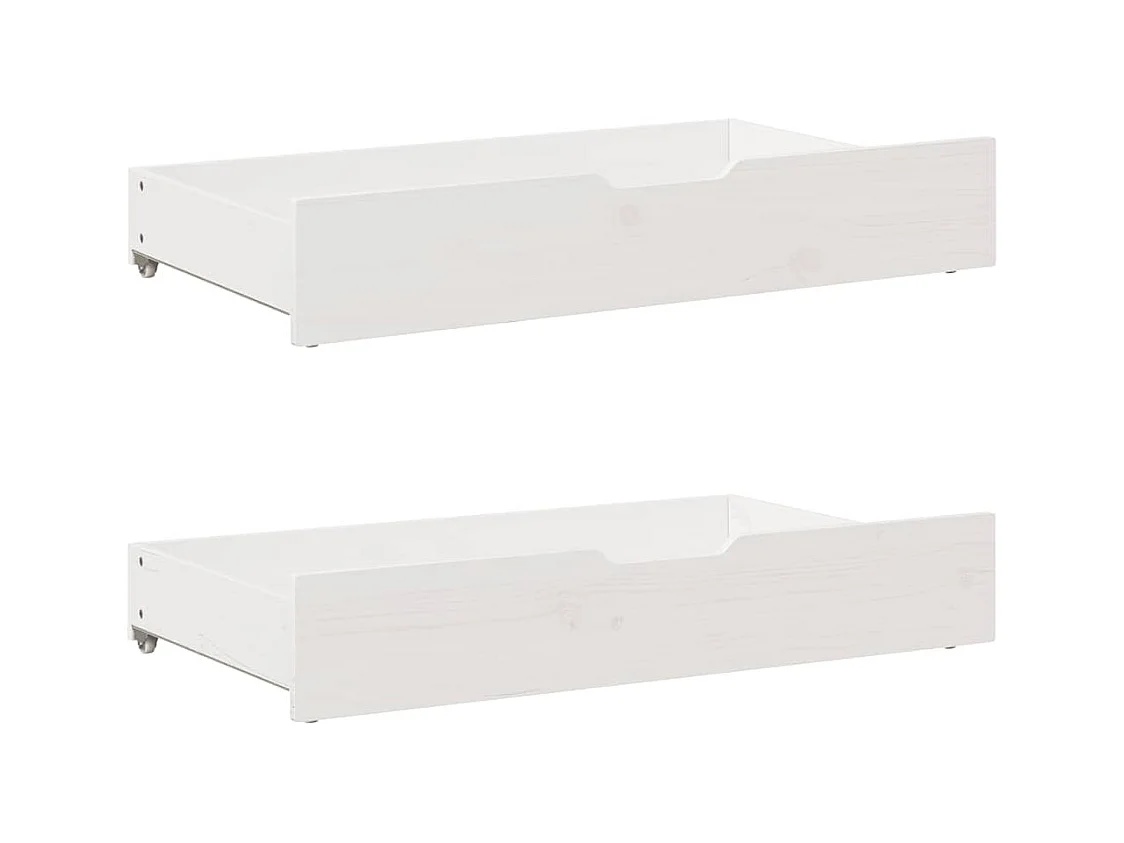 Letto per adulti | Letto matrimoniale | Giroletto con Cassetti Bianco 160x200 cm Legno Massello di Pino