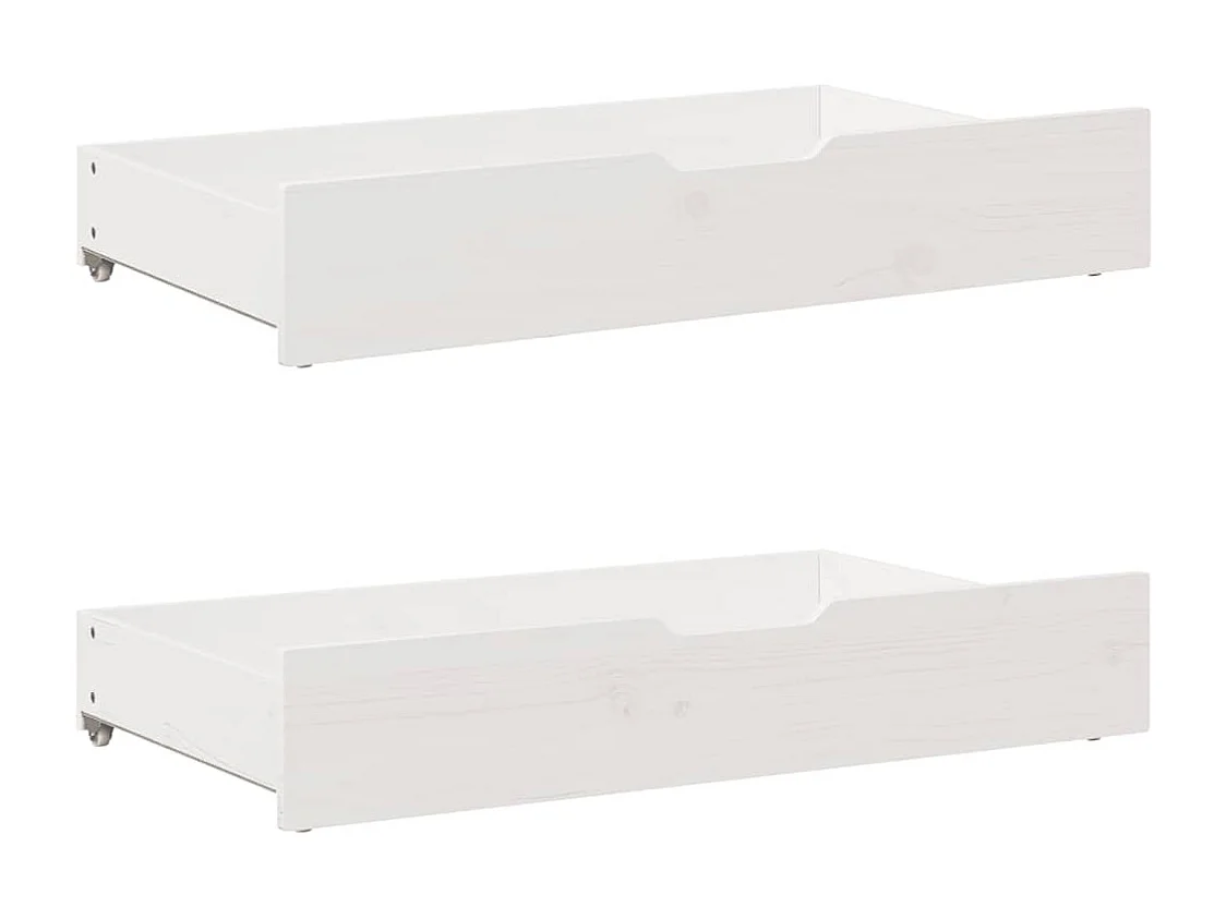 Letto per adulti | Letto matrimoniale | Giroletto con Cassetti Bianco 160x200 cm Legno Massello di Pino