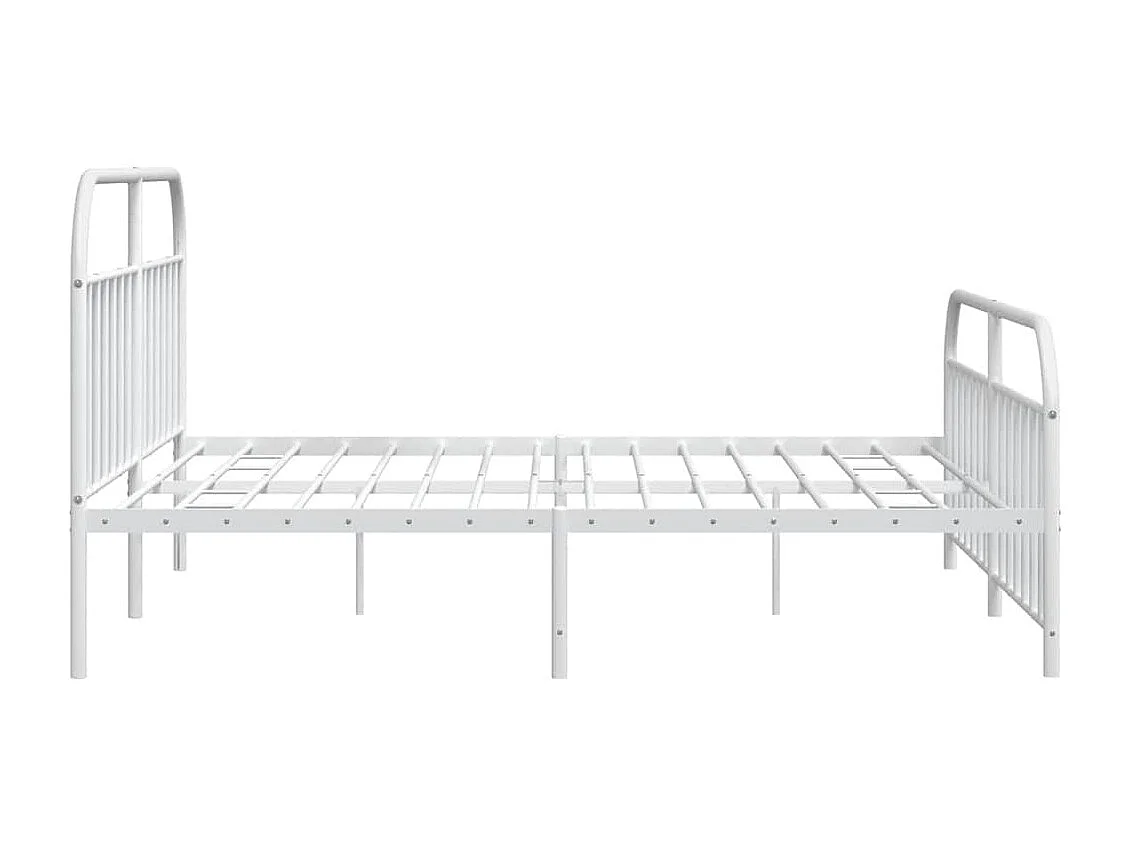 Lit double | Lit adulte | Cadre de lit métal et pied de lit blanc 193x203 cm