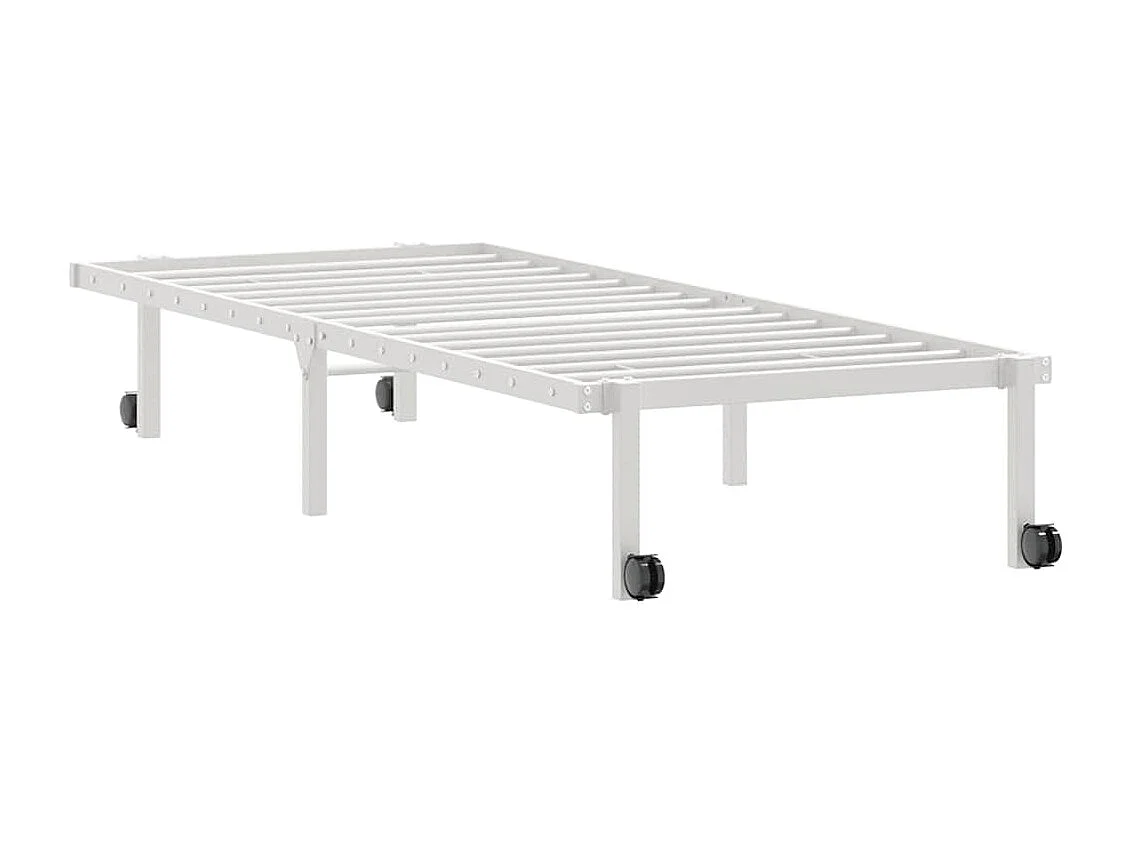 Letto per adulti | Letto singolo | Giroletto senza Materasso Pieghevole Bianco 75x190 cm Acciaio