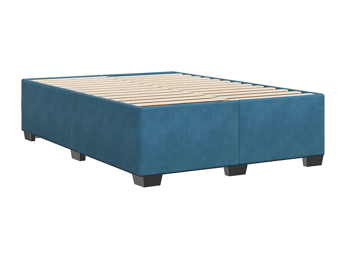 Lit double | Lit adulte | Cadre de lit bleu 160x200 cm velours