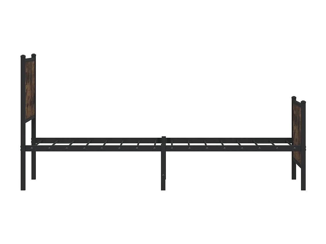 Lit simple | Lit adulte, enfant | Cadre de lit en métal chêne fumé 75x190 cm