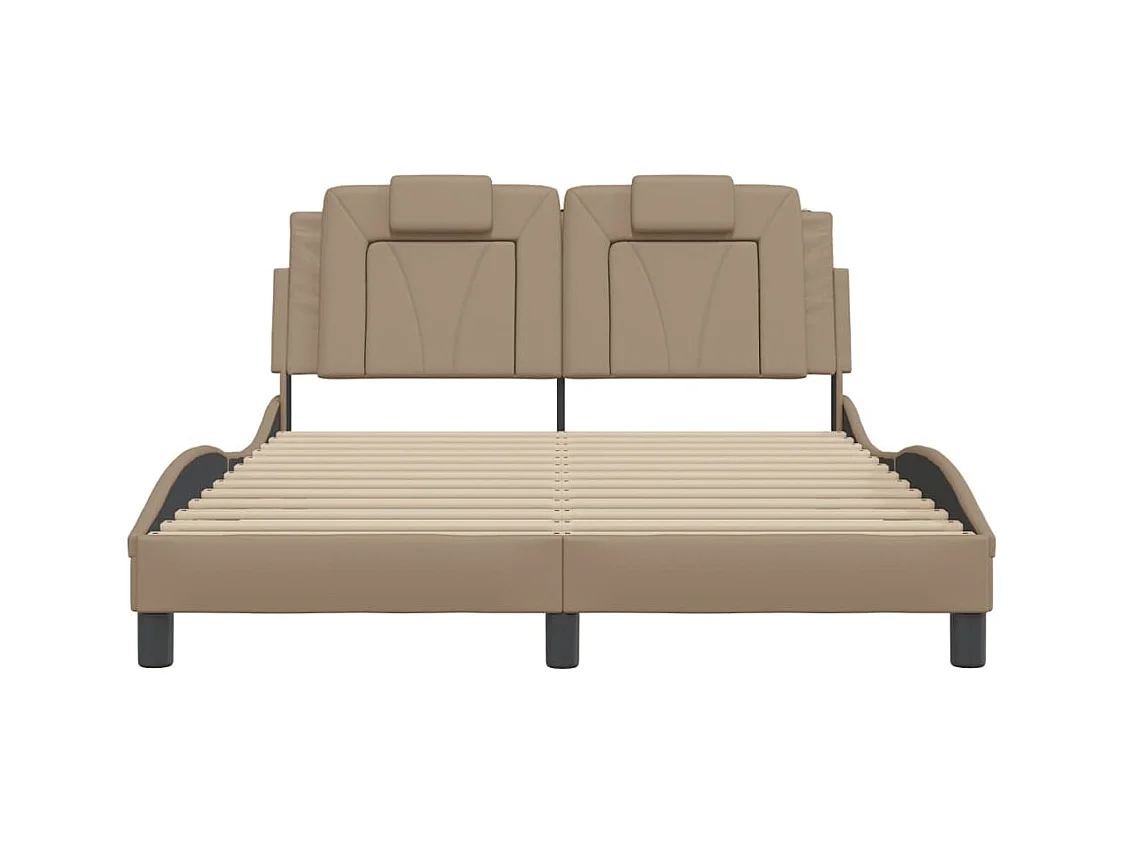 Lit double | Lit adulte | Cadre de lit cappuccino 140x190 cm similicuir