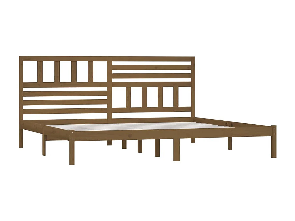 Lit double | Lit adulte | Cadre de lit marron miel bois pin massif 200x200cm