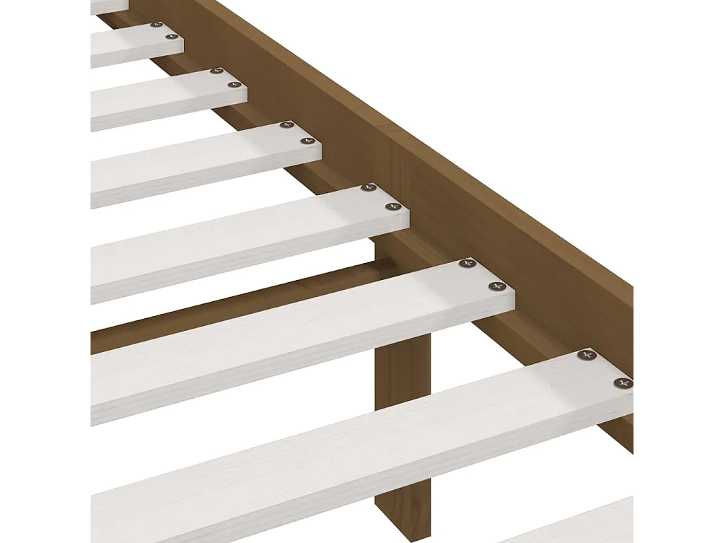 Lit double | Lit adulte | Cadre de lit marron miel bois pin massif 200x200cm