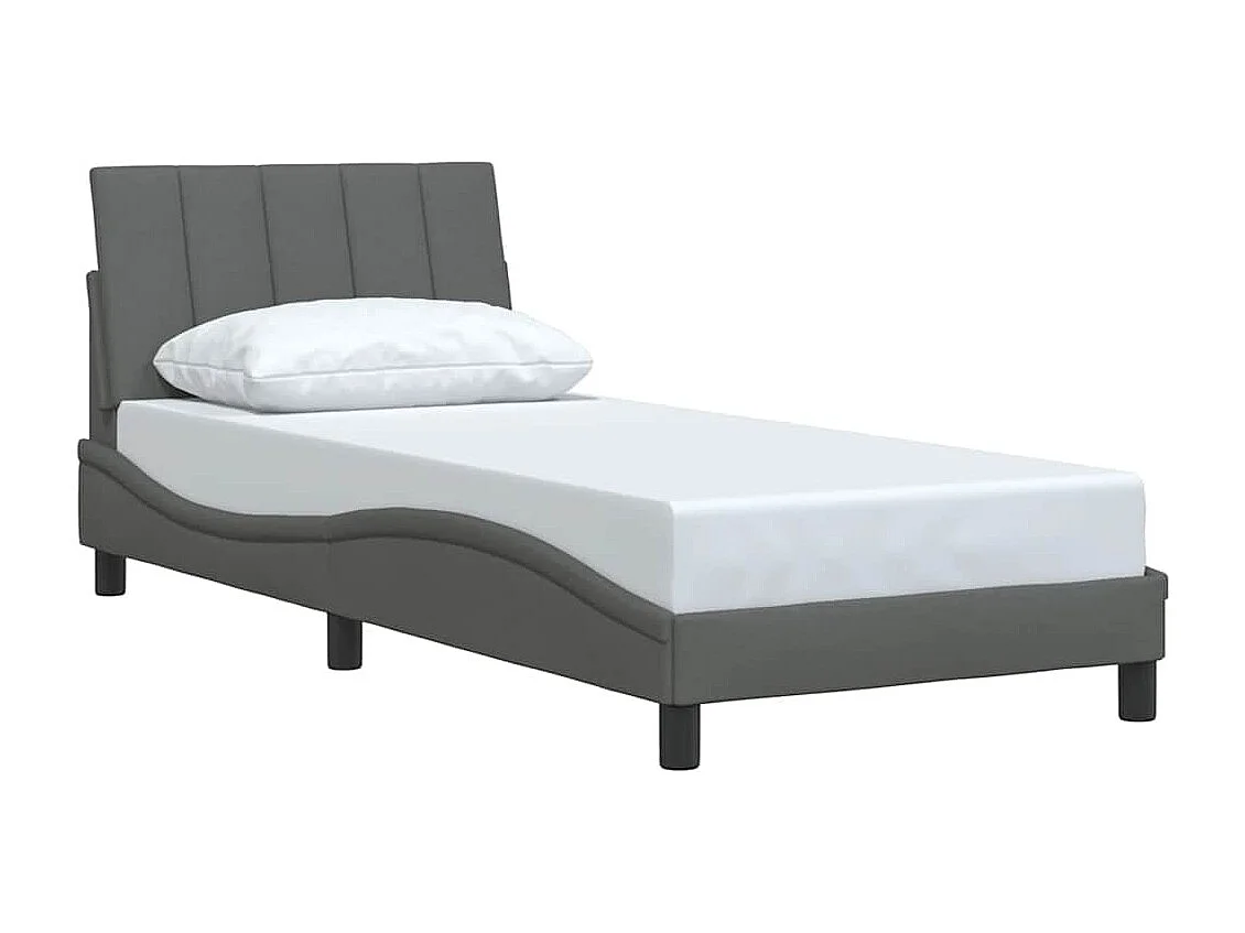 Letto per adulti | Letto singolo | Giroletto senza Materasso Hanko Grigio Scuro 80x200 cm Tessuto