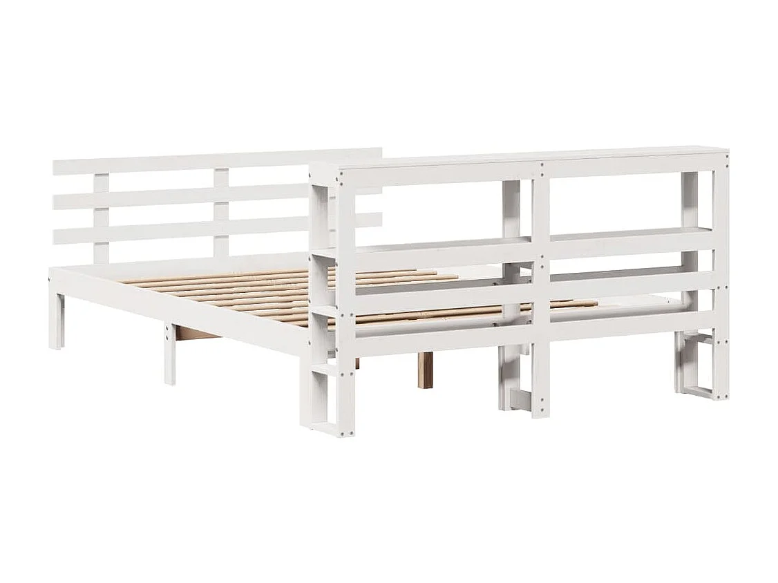 Letto per adulti | Letto matrimoniale | Giroletto con Testiera senza Materasso Bianco 160x200 cm