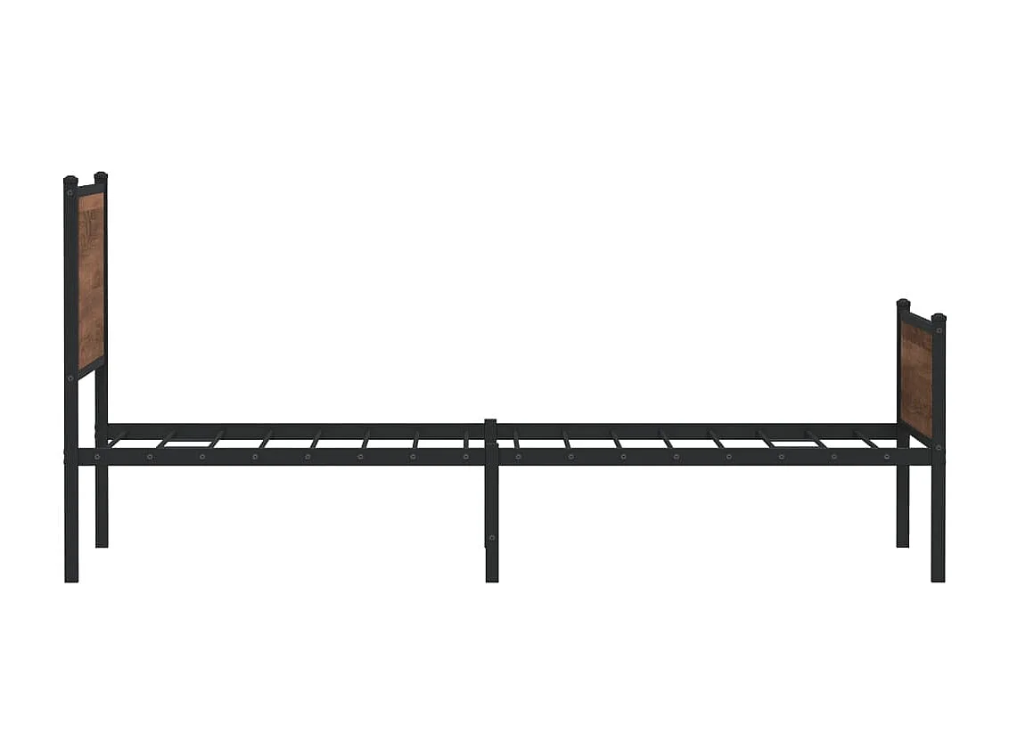 Lit simple | Lit adulte, enfant | Cadre de lit en métal chêne marron 100x200 cm