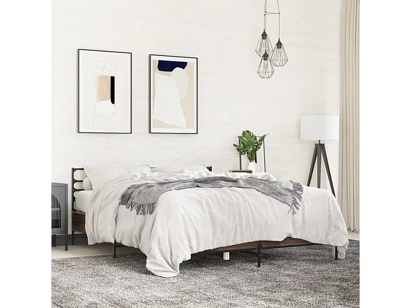 Lit double | Lit adulte | Cadre de lit chêne marron 160x200 cm