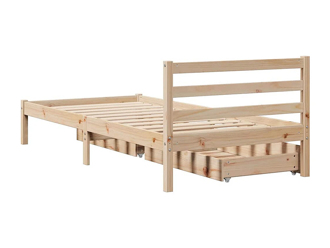 Lit simple | Lit adulte, enfant | Cadre de lit 100x200 cm bois massif de pin
