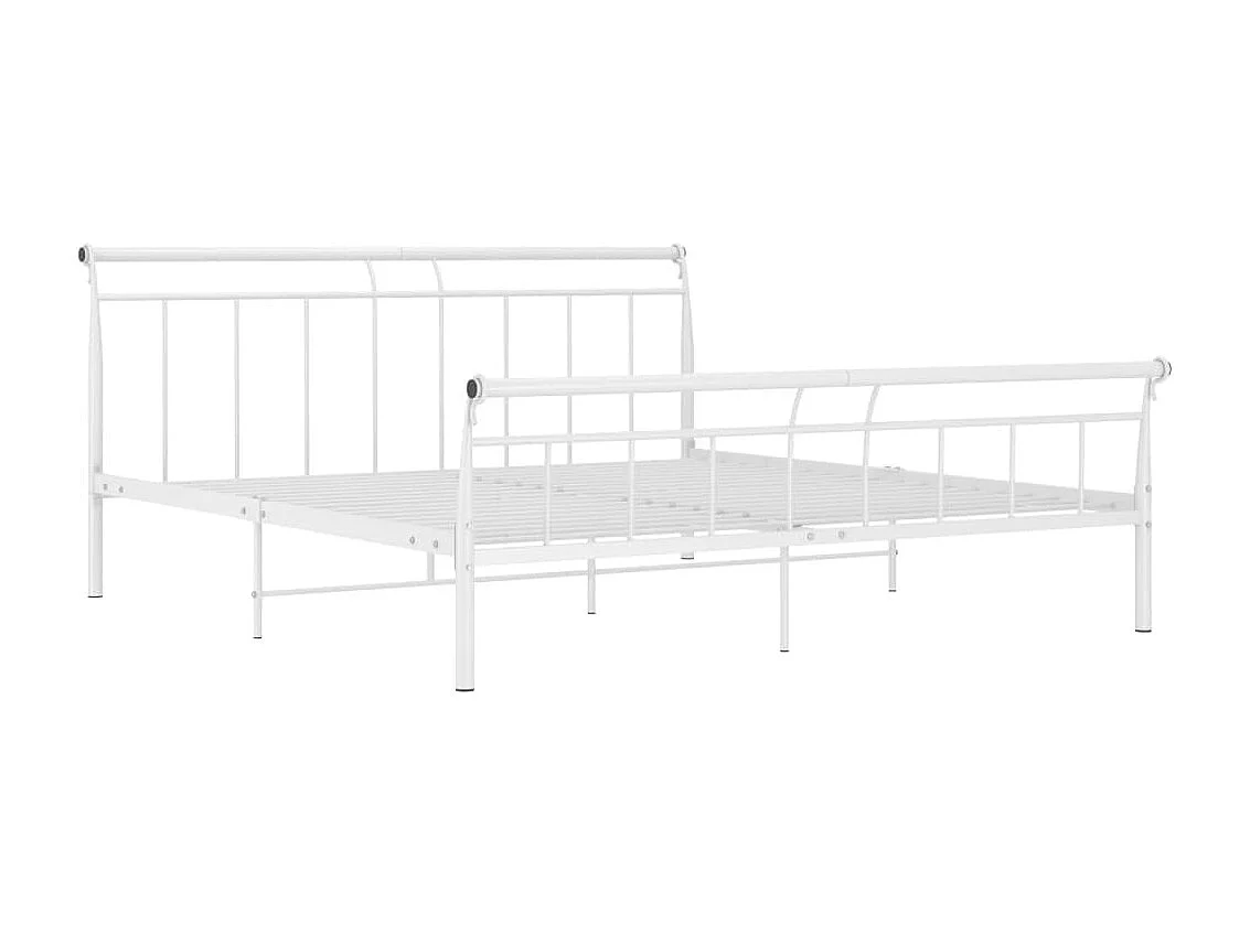 Lit double | Lit adulte | Cadre de lit blanc métal 160x200 cm