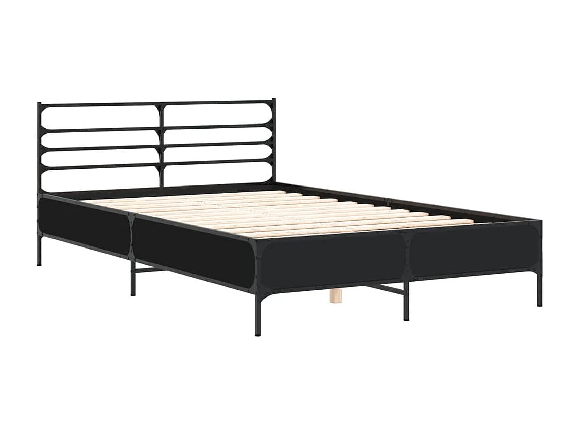 Lit simple | Lit adulte, enfant | Cadre de lit noir 120x190 cm