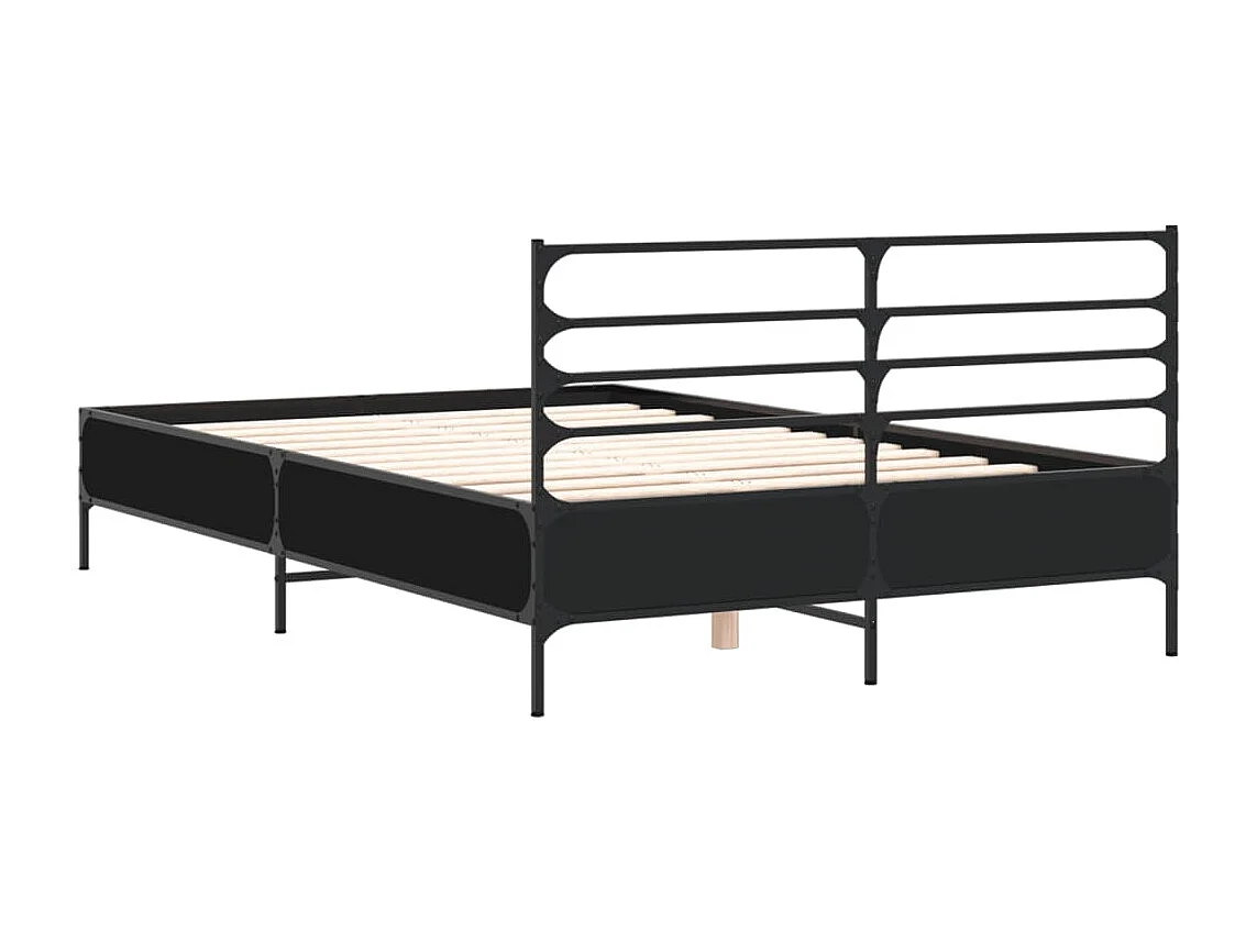 Lit simple | Lit adulte, enfant | Cadre de lit noir 120x190 cm