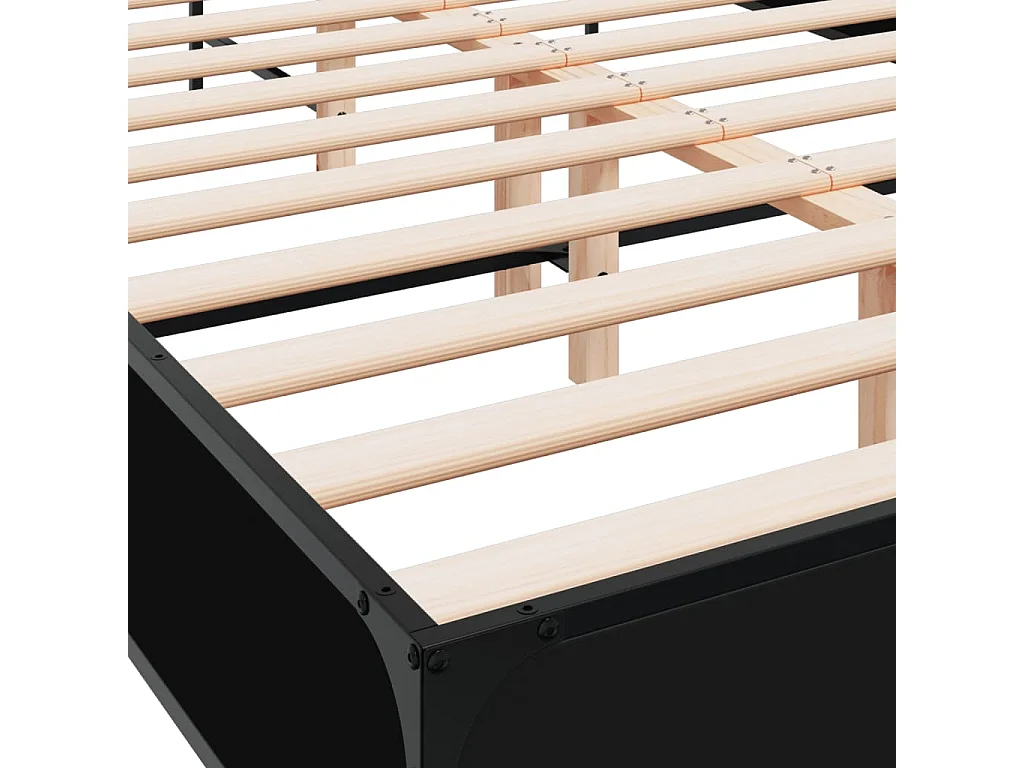 Lit simple | Lit adulte, enfant | Cadre de lit noir 120x190 cm