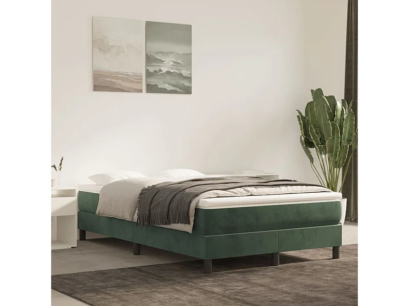 Lit simple | Lit adulte, enfant | Cadre de lit vert foncé 120x200 cm velours