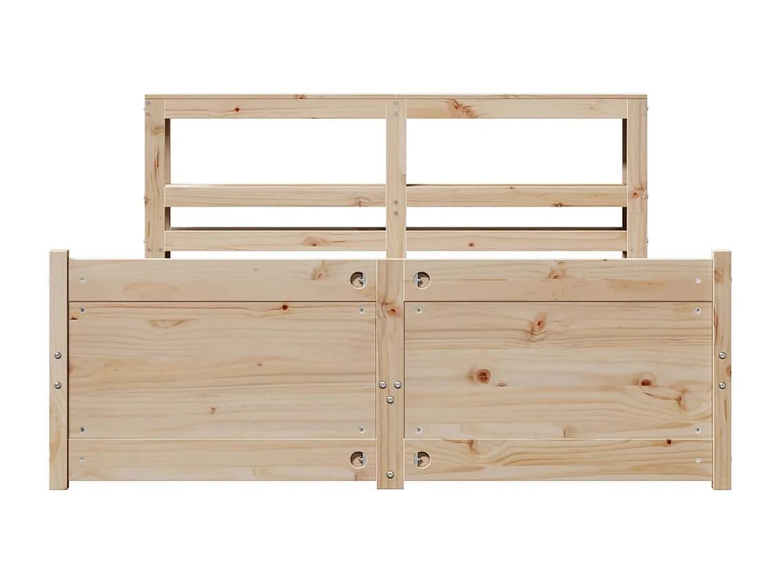 Letto per adulti | Letto singolo | Giroletto con Testiera 120x200 cm in Legno Massello di Pino