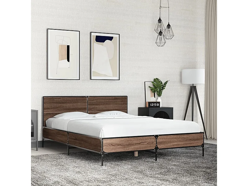 Lit simple | Lit adulte, enfant | Cadre de lit chêne marron 120x190 cm