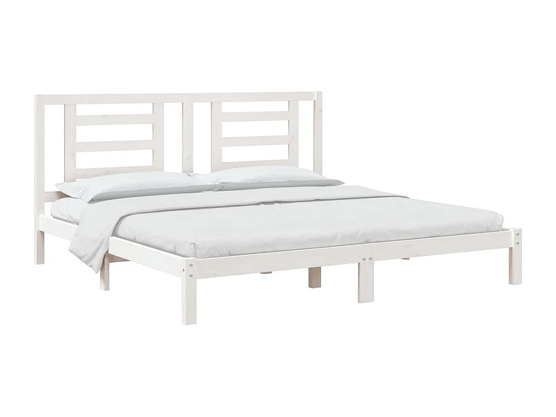 Lit double | Lit adulte | Cadre de lit blanc 180x200 cm bois massif