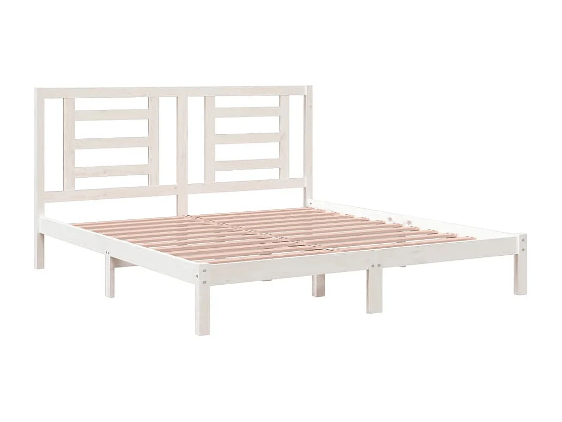 Lit double | Lit adulte | Cadre de lit blanc 180x200 cm bois massif