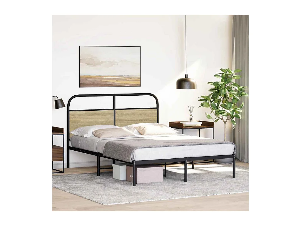 Lit double | Lit adulte | Cadre de lit 140x200 cm chêne sonoma