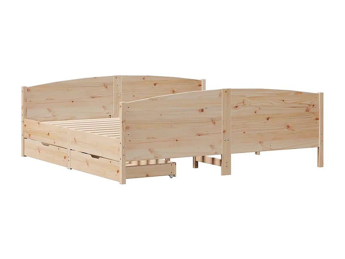 Lit double | Lit adulte | Cadre de lit 180x200 cm bois massif de pin
