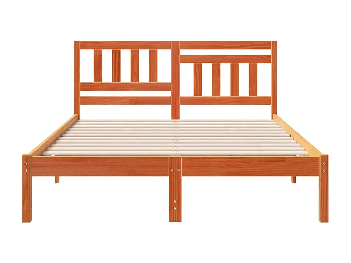 Lit simple | Lit adulte, enfant | Cadre de lit Marron cire 120x200 cm Bois massif en pin