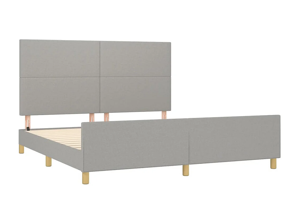 Lit double | Lit adulte | Cadre de lit gris clair 180x200 cm tissu