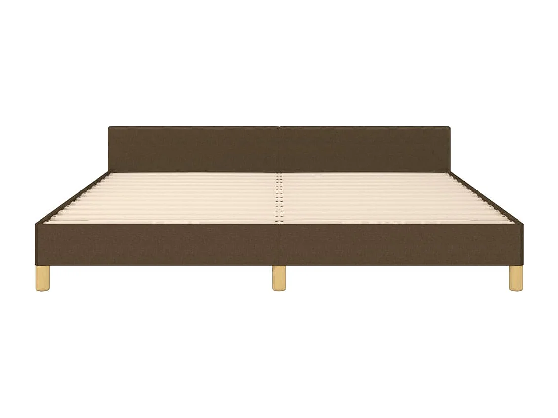 Lit double | Lit adulte | Cadre de lit marron foncé 180x200 cm tissu