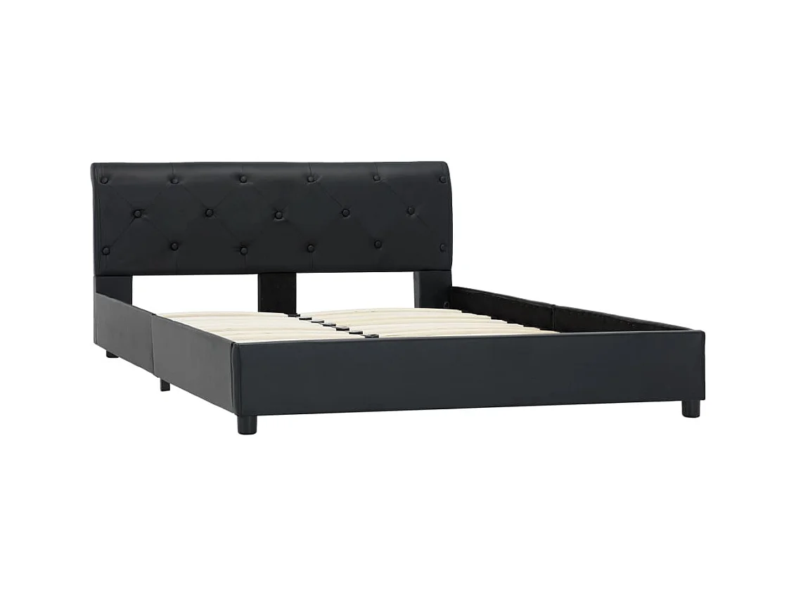 Letto per adulti | Letto singolo | Giroletto Nero in Similpelle 120x200 cm