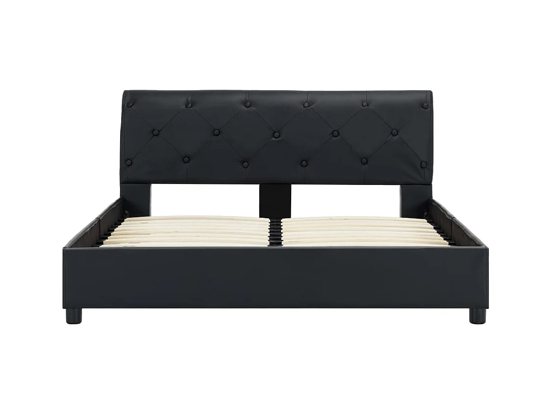 Letto per adulti | Letto singolo | Giroletto Nero in Similpelle 120x200 cm