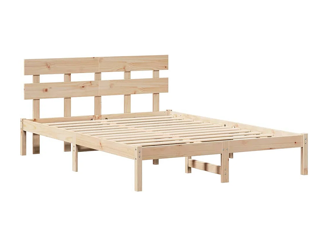 Lit double | Lit adulte | Cadre de lit Marron 160x200 cm Bois de pin massif