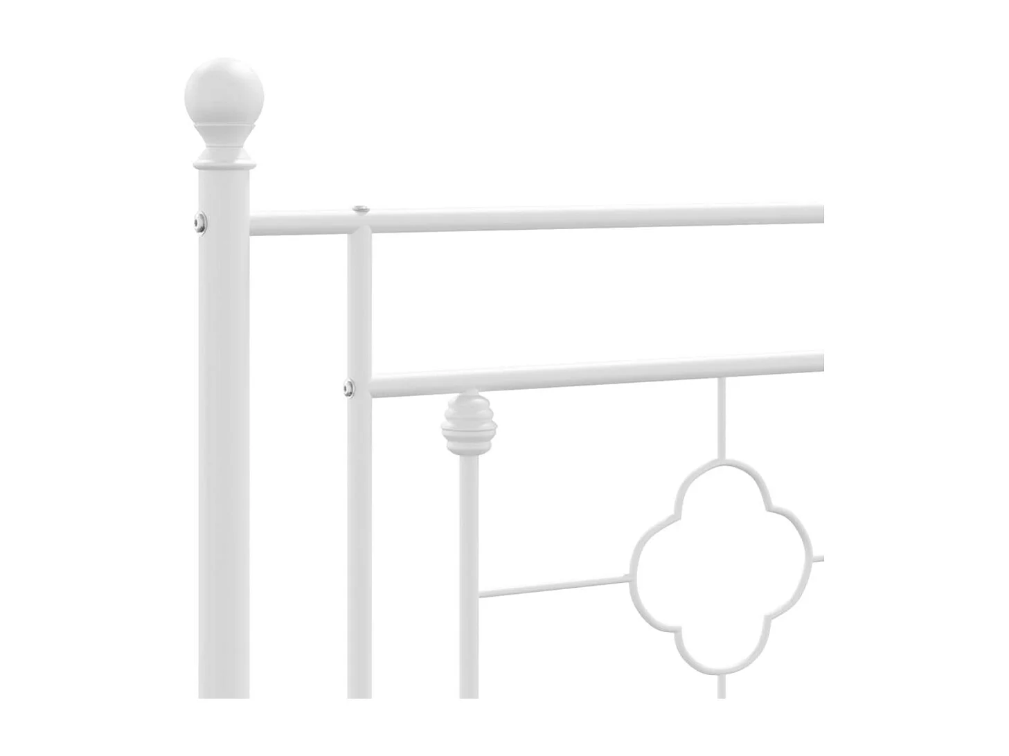 Lit simple | Lit adulte, enfant | Cadre de lit métal avec tête de lit blanc 80x200cm