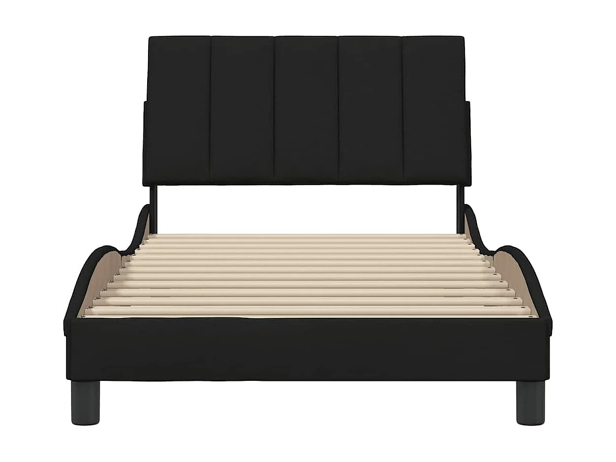 Letto per adulti | Letto singolo | Giroletto senza Materasso Hanko Nero 100x200 cm in Tessuto