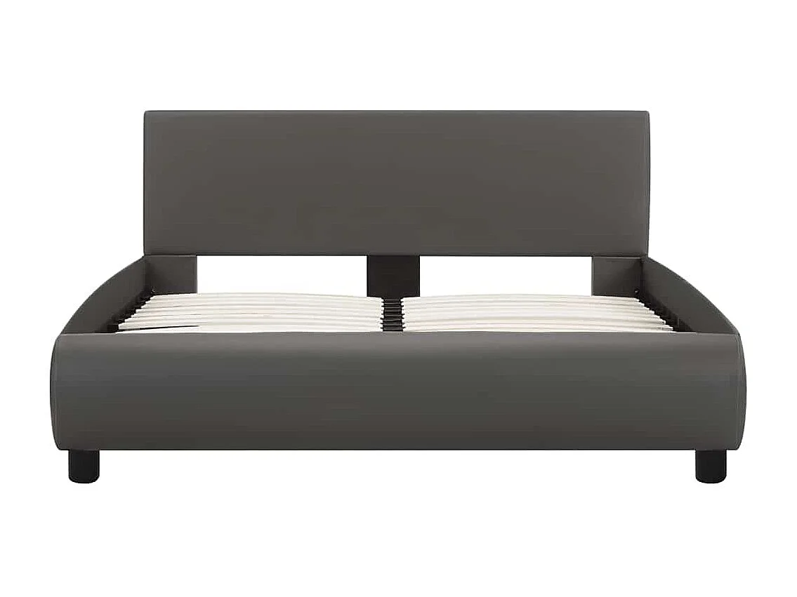 Lit simple | Lit adulte, enfant | Cadre de lit avec LED Gris Similicuir 120x200 cm
