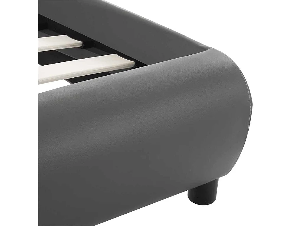 Lit simple | Lit adulte, enfant | Cadre de lit avec LED Gris Similicuir 120x200 cm