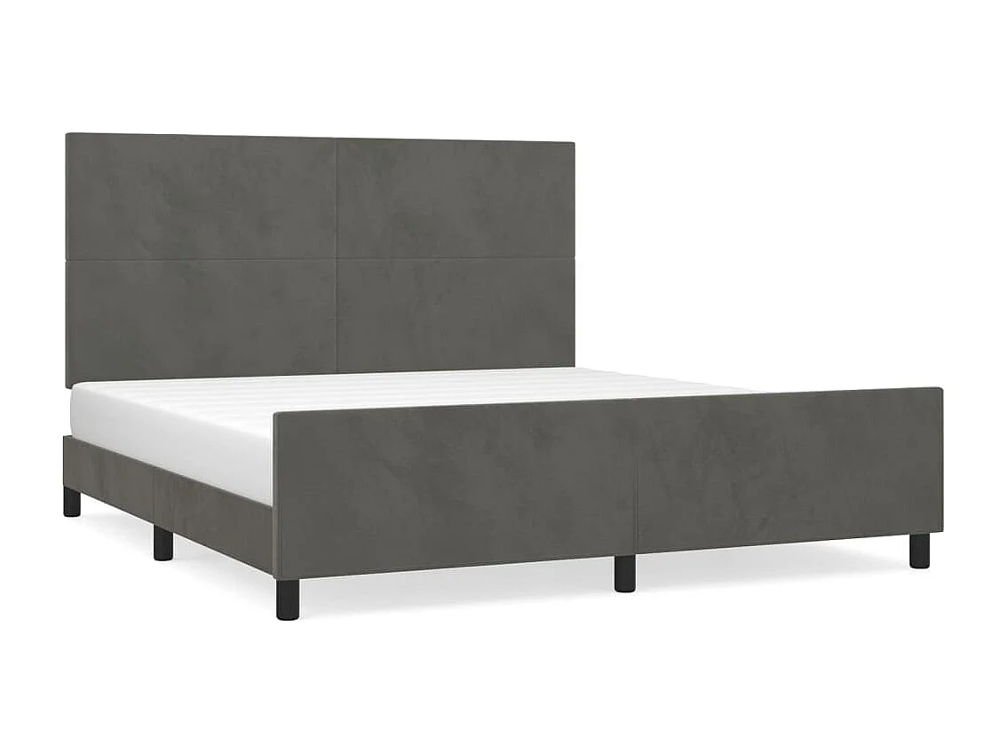 Lit double | Lit adulte | Cadre de lit gris foncé 160x200 cm velours