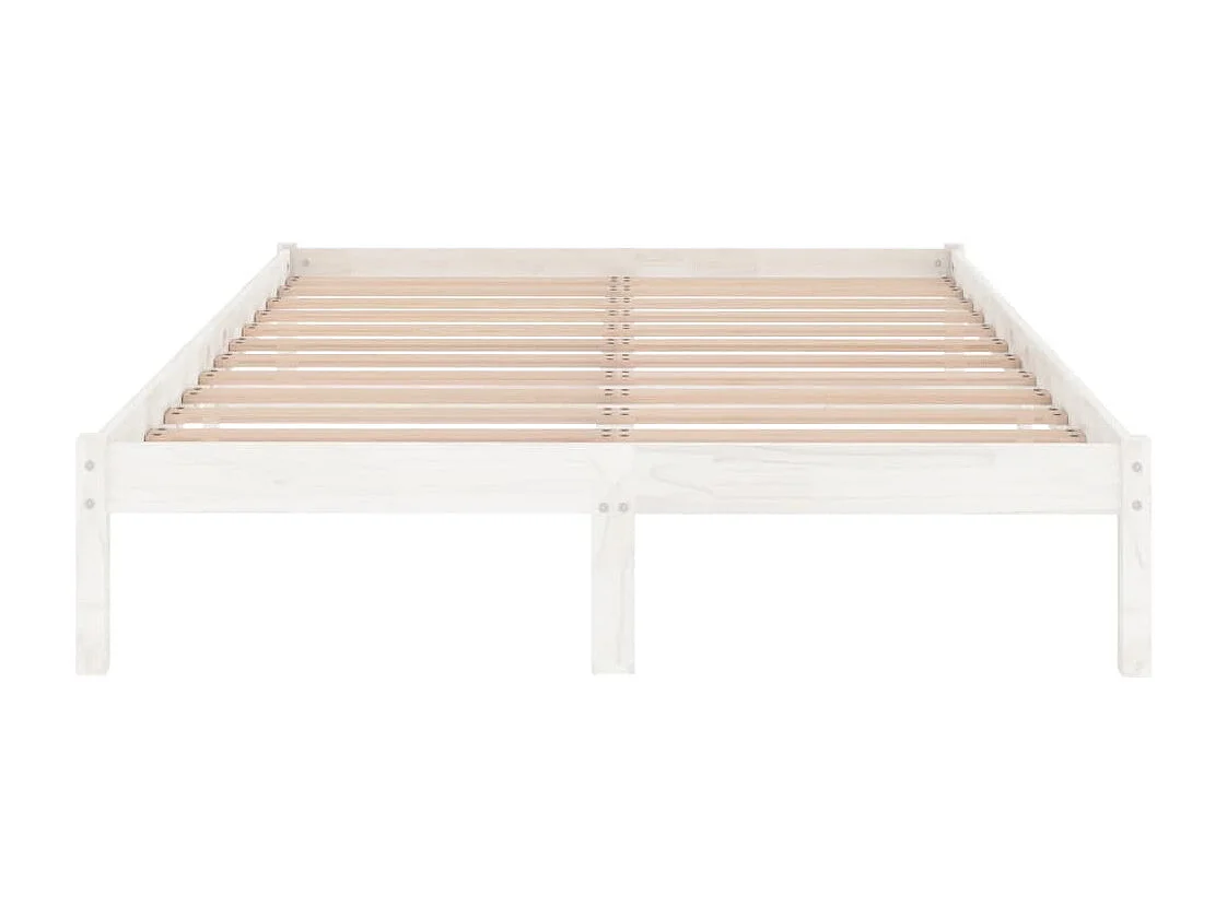 Lit double | Lit adulte | Cadre de lit blanc bois massif 160x200 cm