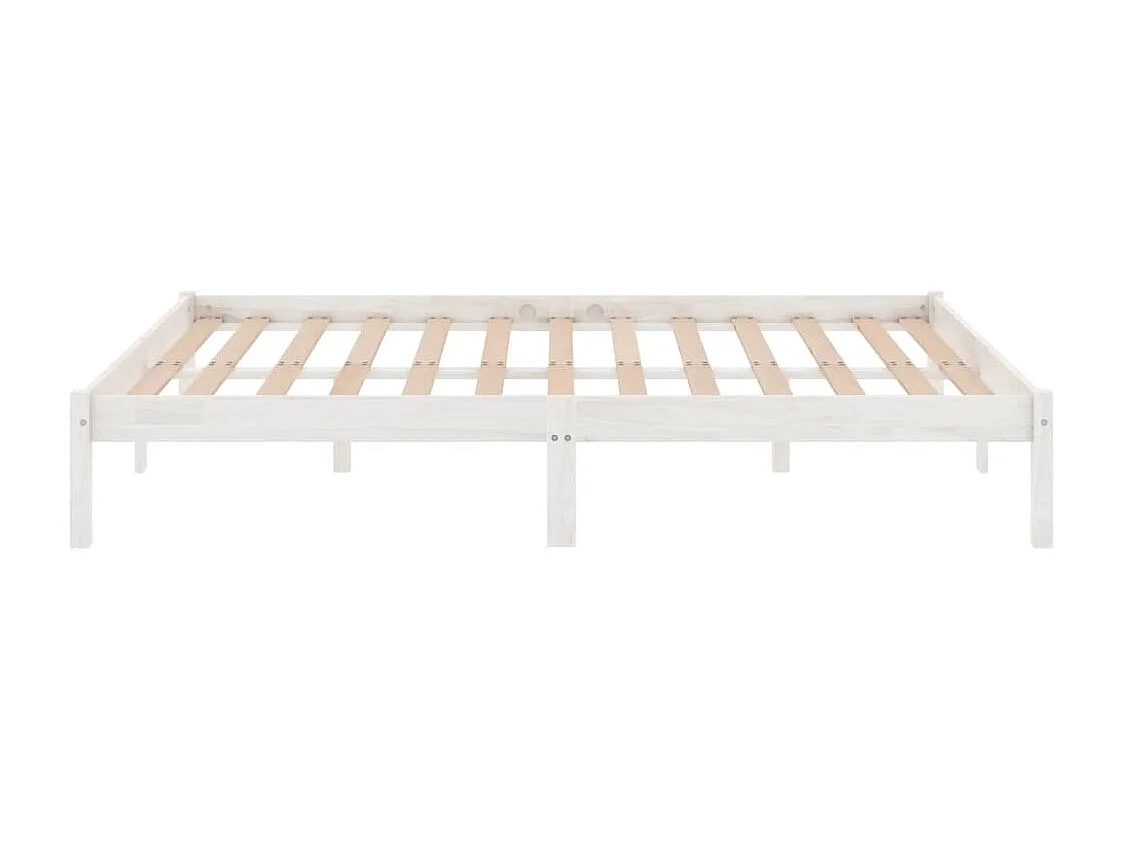 Lit double | Lit adulte | Cadre de lit blanc bois massif 160x200 cm