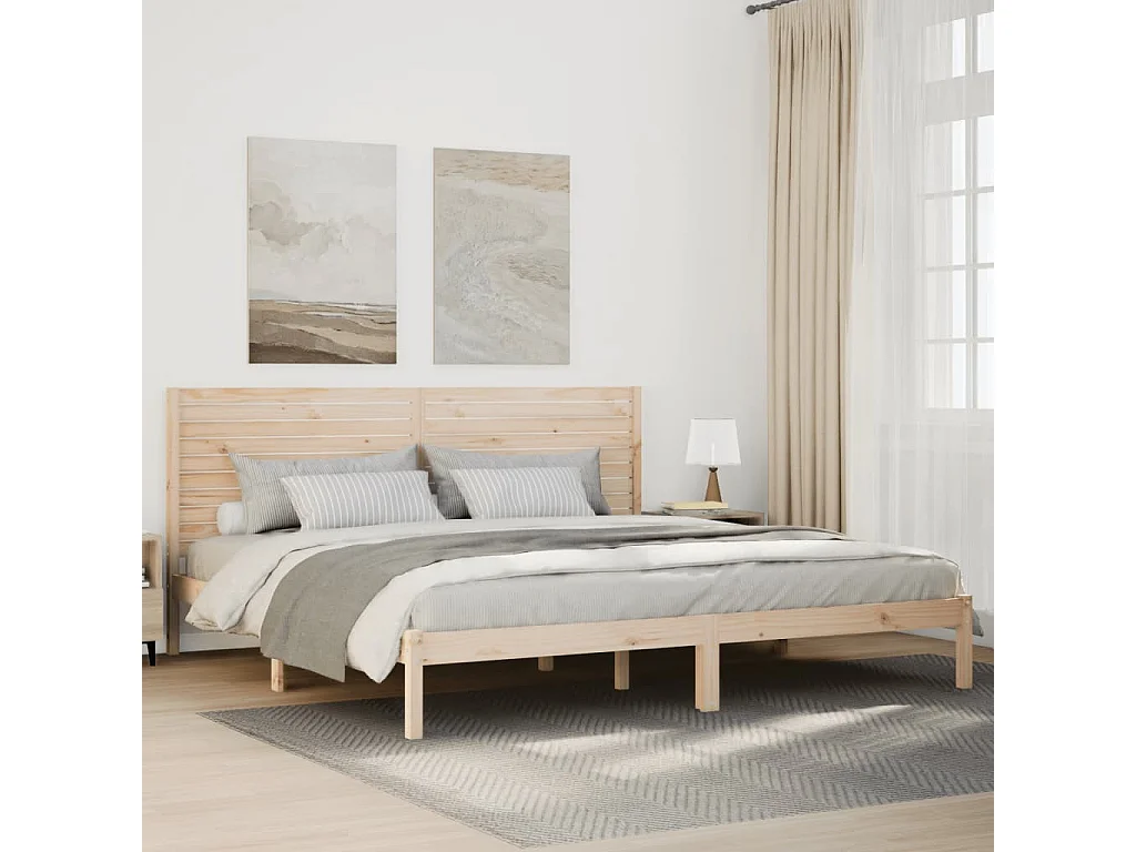 Lit double | Lit adulte | Cadre de lit extra long 200x220 cm bois massif