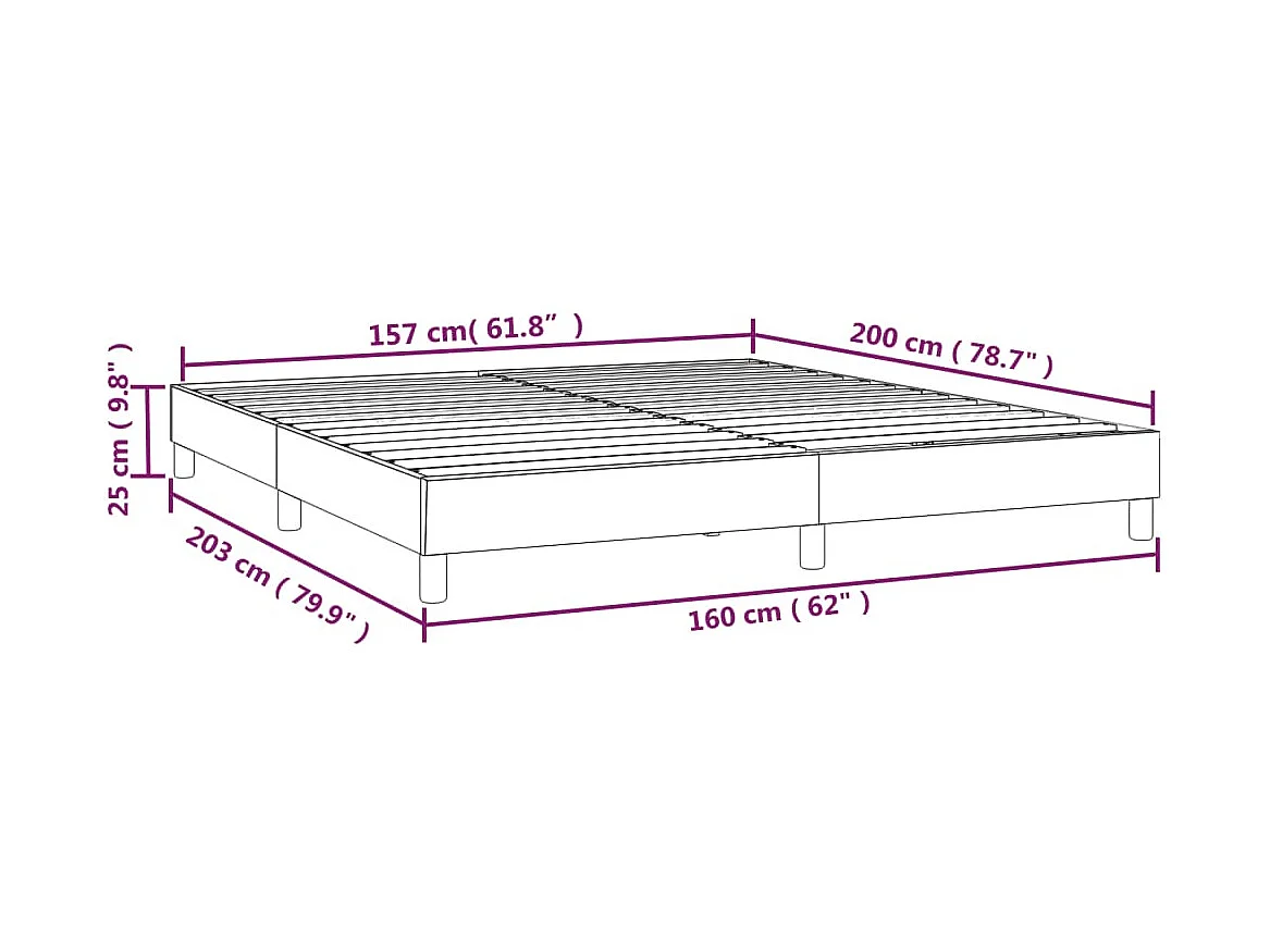 Lit double | Lit adulte | Cadre de lit noir 160x200 cm velours
